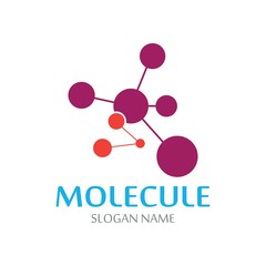 DNA Molecule atom logo abstract technology design vector