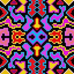 pixels colored geometric seamless pattern illustration