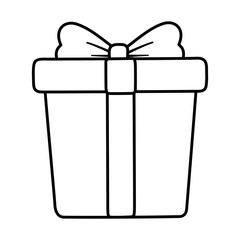 wrapped gift box decoration merry christmas line style
