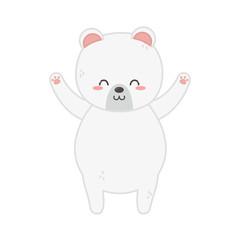 Obraz na płótnie Canvas cute polar bear hands up