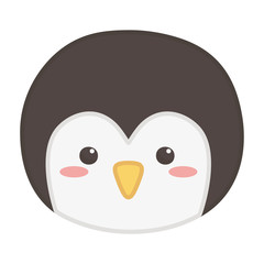 Obraz premium penguin face polar animal bird icon