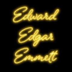 Male names made of sparkler. Design element for birthday card, bachelor party or wedding invitation