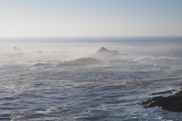Fototapeta na wymiar Point Lobos State Natural Reserve in Monterey County, California in late afternoon autumn light.
