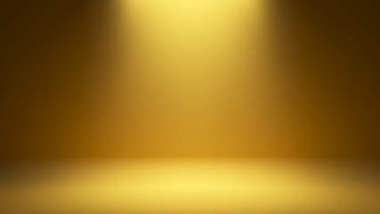 Obraz premium Studio room yellow background with soft lighting.backdrop.Background for product. 3d illustration