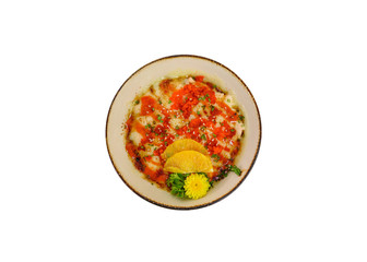 Donburi salmon cheese smoked set on japanese rice