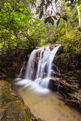 waterfalls found in tropical rainforest in Malaysia