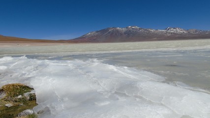 Laguna Blanca on the Potosi plateau in Bolivia, near the Uyuni salt flats