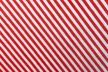 Red and white striped fabric texture for background