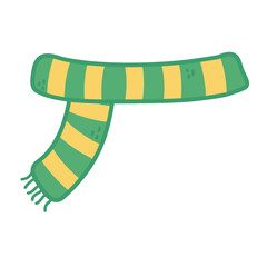 green and yellow warm scarf