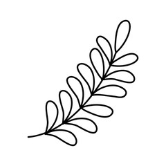 branch leaves foliage icon line style