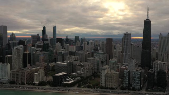 Downtown Chicago at Sunset 2019