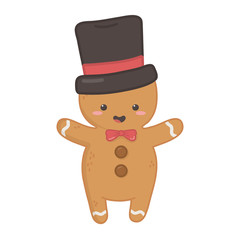 gingerbread man with black hat decoration merry christmas