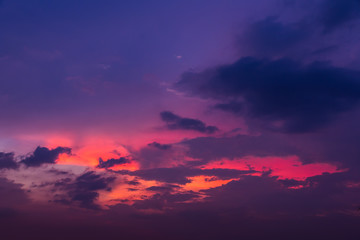 Fototapeta premium Evening sky with sunset light and colorful clouds as a background
