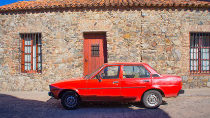 Uruguay, Streets of Colonia Del Sacramento in historic center (Barrio Historico)