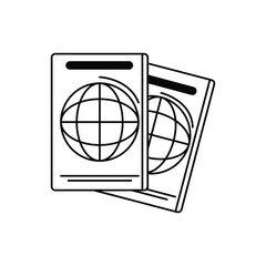 passport identification vacation travel icon