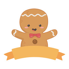 gingerbread man ribbon decoration merry christmas