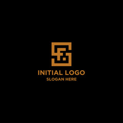Obraz premium initial letter SF form box logo design - vector