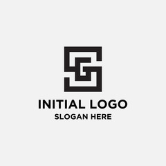 Obraz premium initial letter SG form box logo design - vector