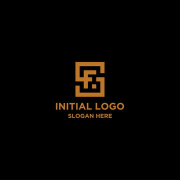 initial letter SF form box logo design - vector
