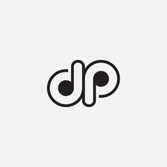 initial DP logo design template - vector