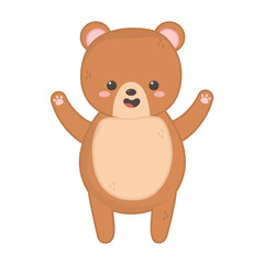 Plakat cute brown bear on white background
