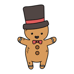 gingerbread man with black hat decoration merry christmas