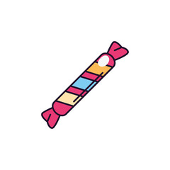 packing sweet and candies icon line fill