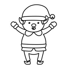celebrating helper hands up decoration merry christmas line style