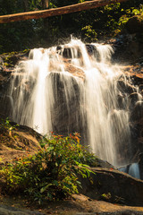 waterfalls found in tropical rainforest in Malaysia