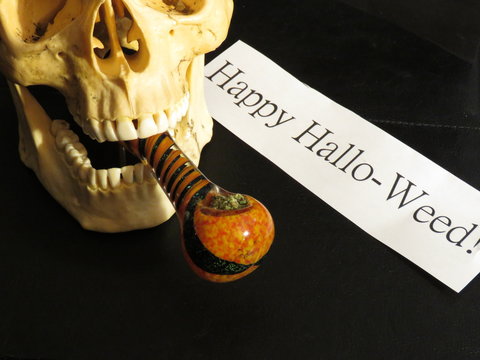 Halloween skull and smoke