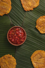 Banana Fritters (also known as Patacones in Spanish, famous in Colombia) Post-Production: Rustic feel