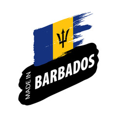 Barbados flag, vector illustration on a white background.
