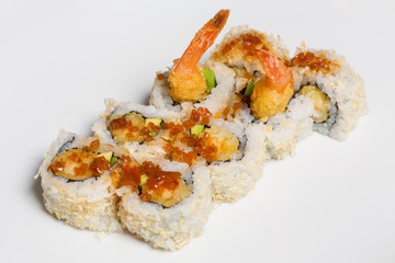 Dragon roll with crunchy shrimp