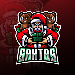 Santa esport mascot logo design  © Visink.art
