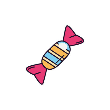 wrapped sweet and candies icon line fill