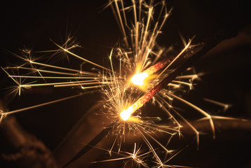 sparkler on black background