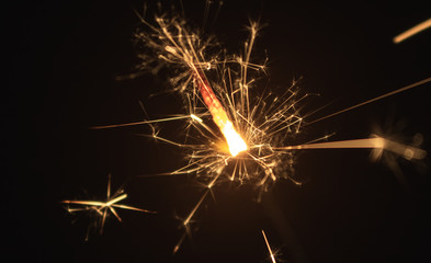 sparkler on black background