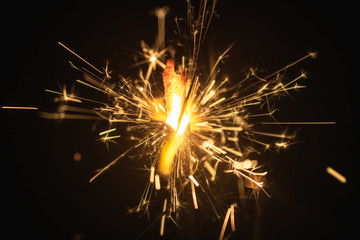 sparkler on black background