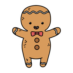 gingerbread man with bowtie decoration merry christmas