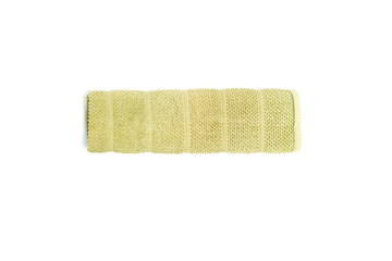 Top view Green  towel isolated on white background.