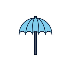 umbrella equipment summer icon line and fill