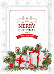 Christmas And New Year Greeting Card
