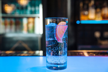Cold water with lemon.