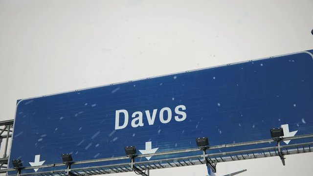 Airplane Landing Davos in Christmas