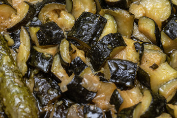 Macro view of fresh cucumber cut for salad