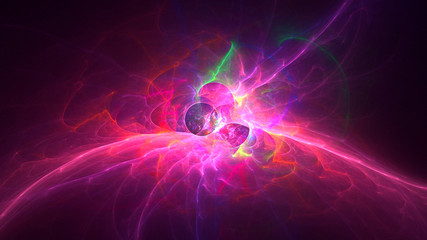 3D rendering abstract colorful fractal light background