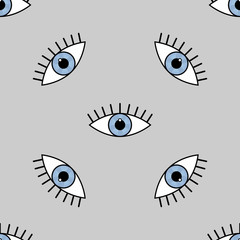 Abstract seamless sport eyes pattern for girls, boys. Creative sport vector pattern with psychodelic eyes. Funny eyes pattern for textile and fabric. Fashion sport style. Background for kids, girls