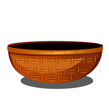 recommend clip art: Brown Bowl with Texture - Cartoon Vector Image