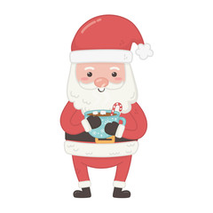 santa holding chocolate cup decoration merry christmas