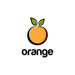 Illustration of fresh orange fruit logo vector sign template
